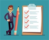 Cartoon image of a checklist
